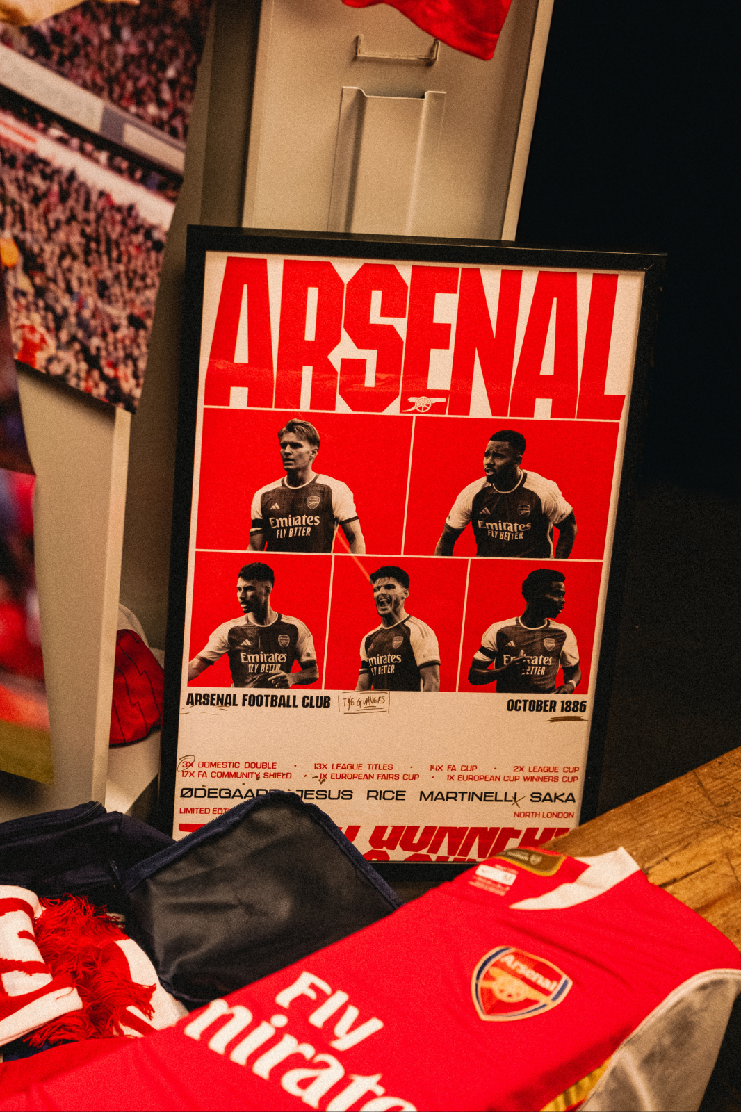 Arsenal FC - Collectible poster White limited to 999