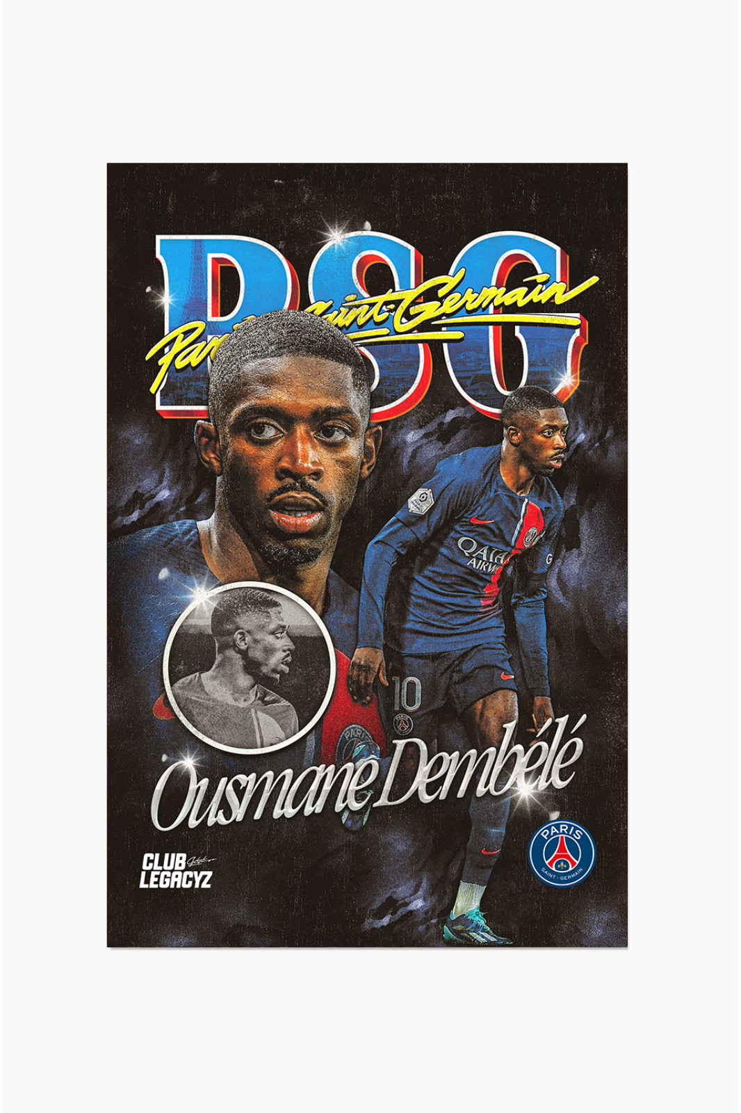 Paris Saint-Germain - Ousmane Dembélé Bootleg Poster limited to 100