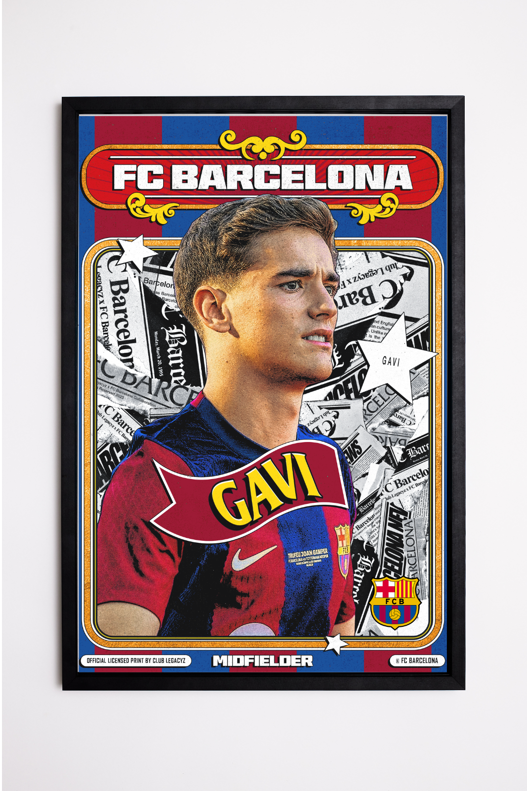 FC Barcelona - Gavi Retro Poster limited to 100