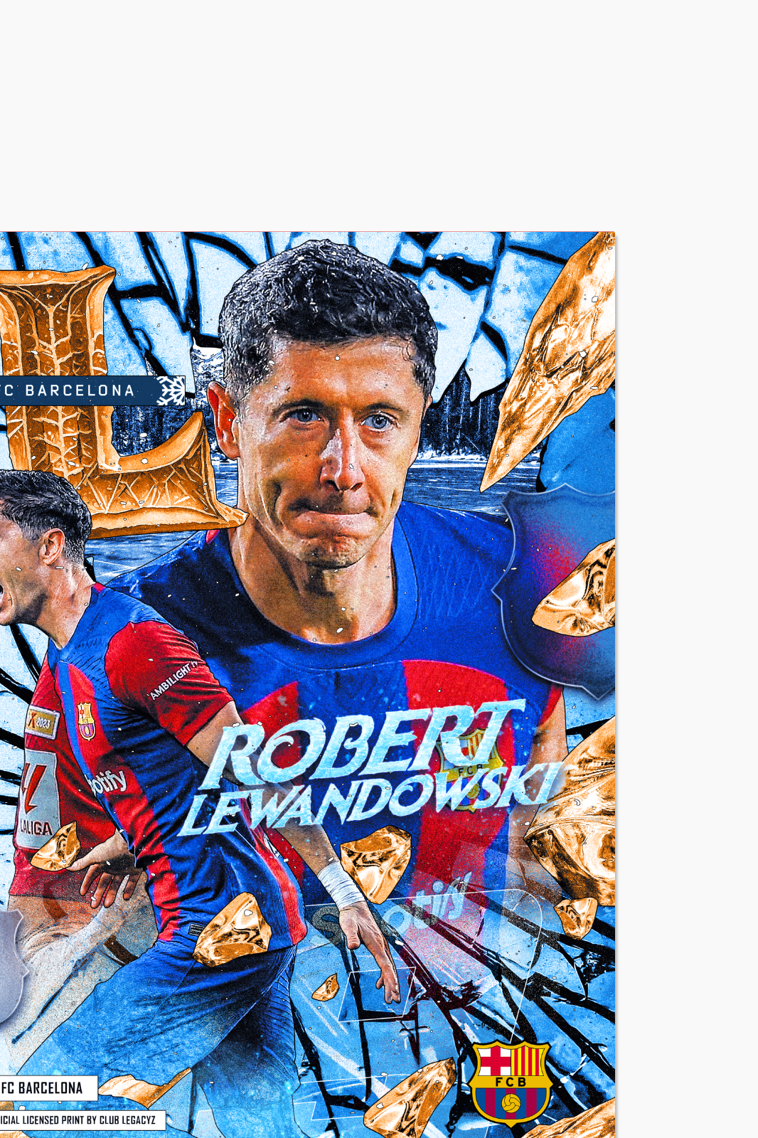 FC Barcelona - Robert Lewandowski Frozen Poster limited to 100