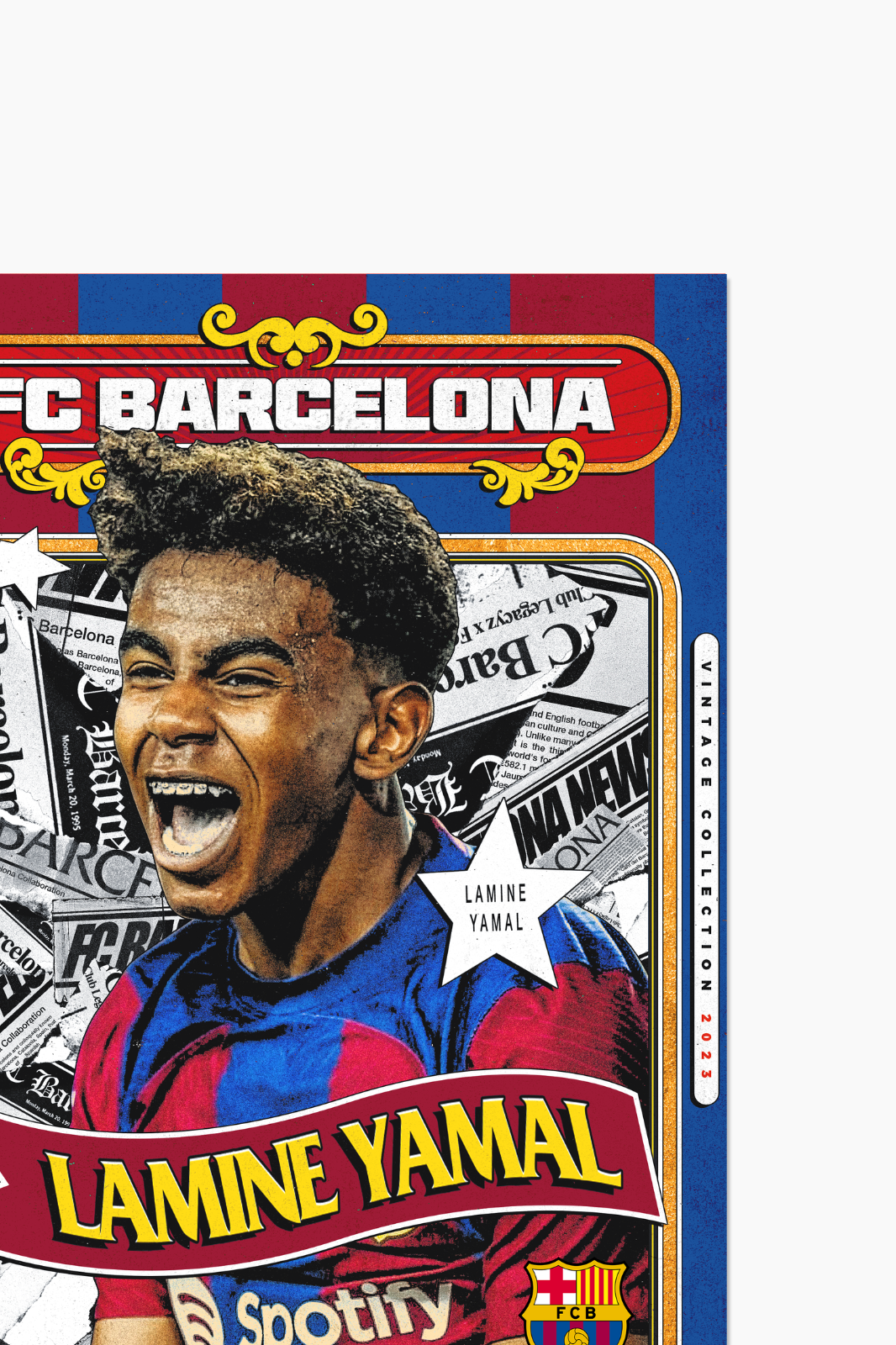 FC Barcelona - Lamine Yamal Retro poster limited to 100