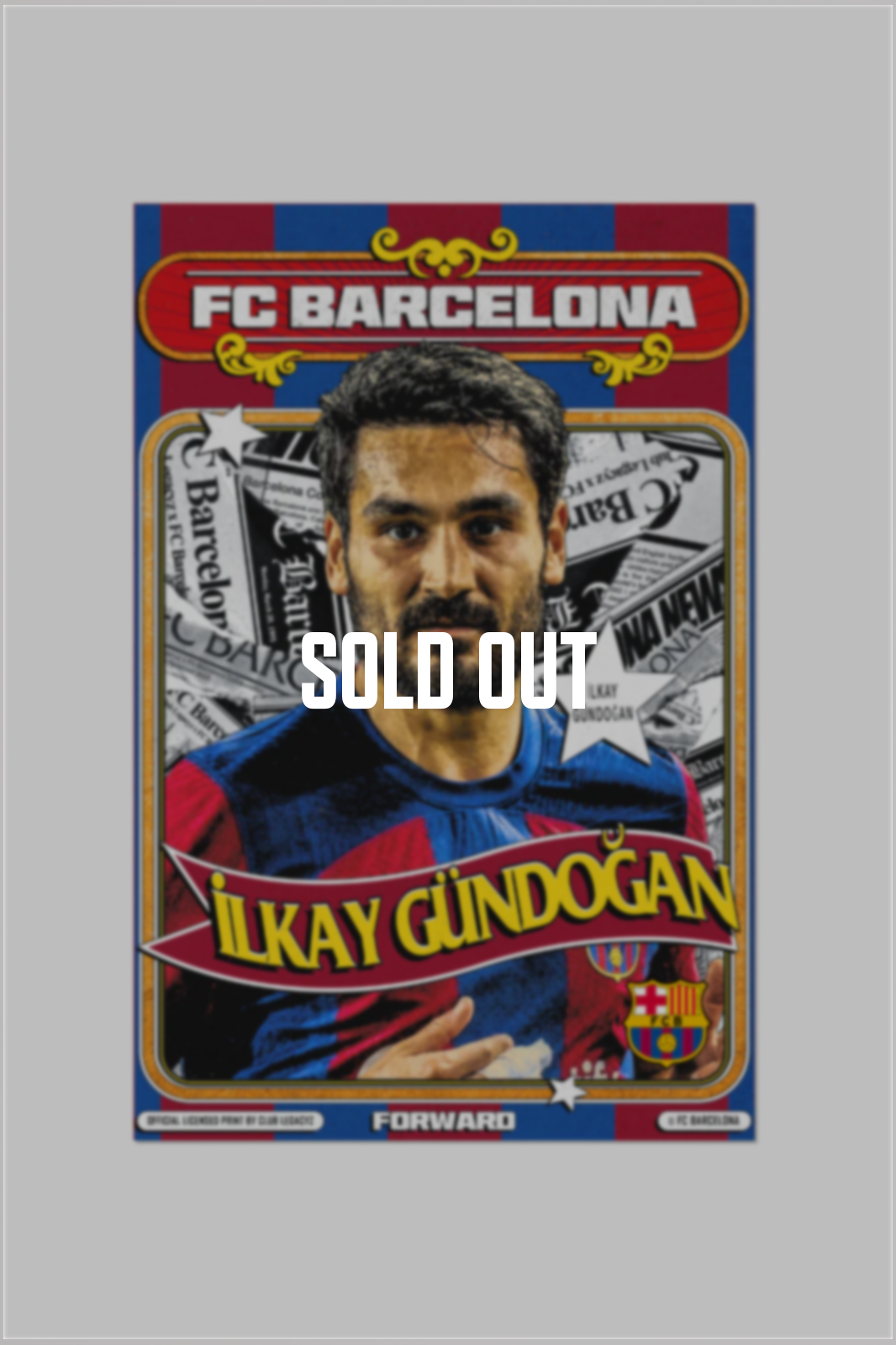 FC Barcelona - Póster Retro İlkay Gündogan 100 ejemplares