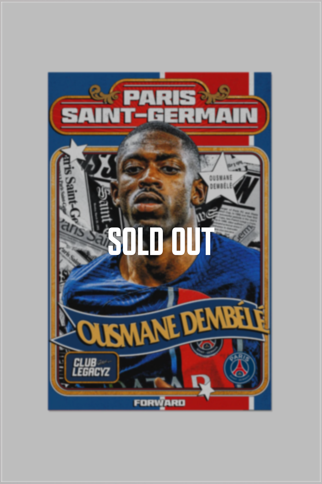 Paris Saint-Germain - Poster Retro Ousmane Dembélé 100 exemplaires