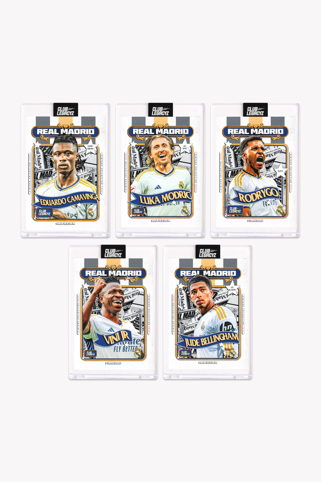 Real Madrid - Pack of 5 Retro Icons limited to 100
