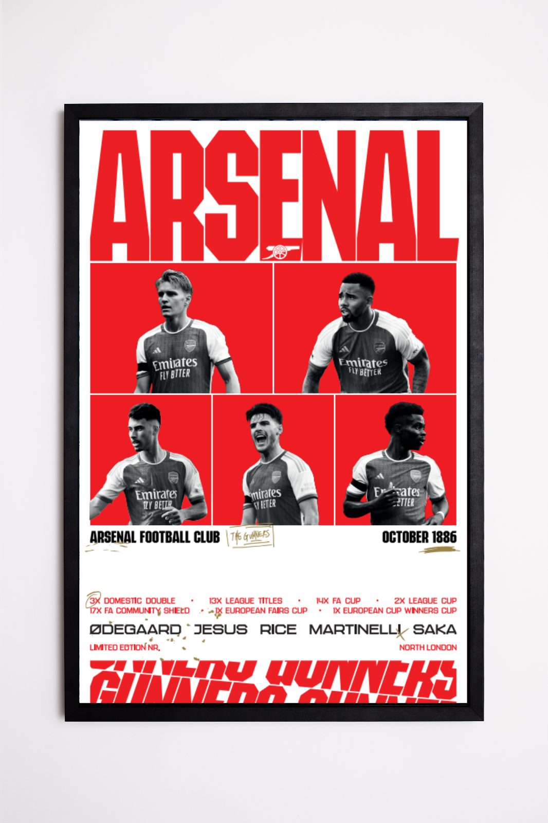Arsenal FC - Collectible poster White limited to 999