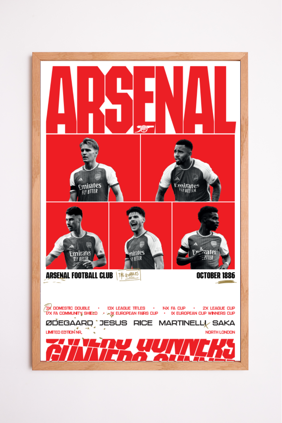 Arsenal FC - Poster Collector White 999 exemplaires