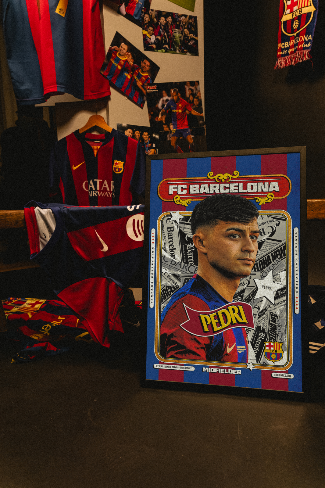 FC Barcelone - Poster Retro Pedri 100 exemplaires