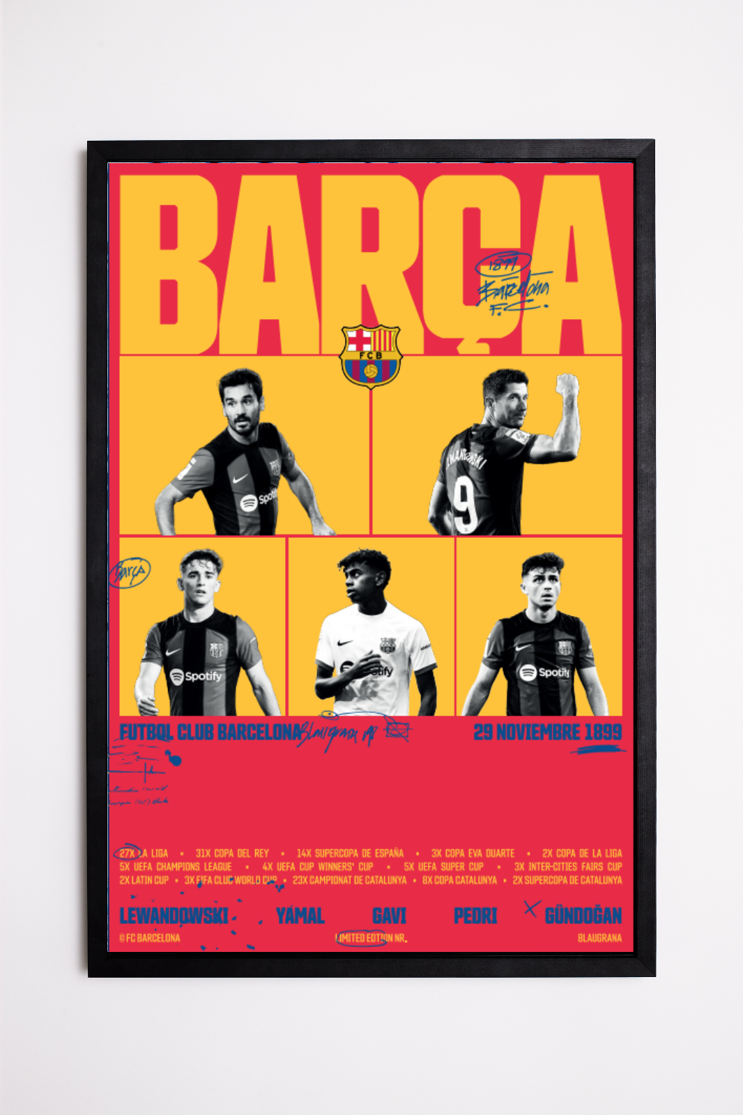 FC Barcelona - Póster Coleccionable Amarillo 999 ejemplares