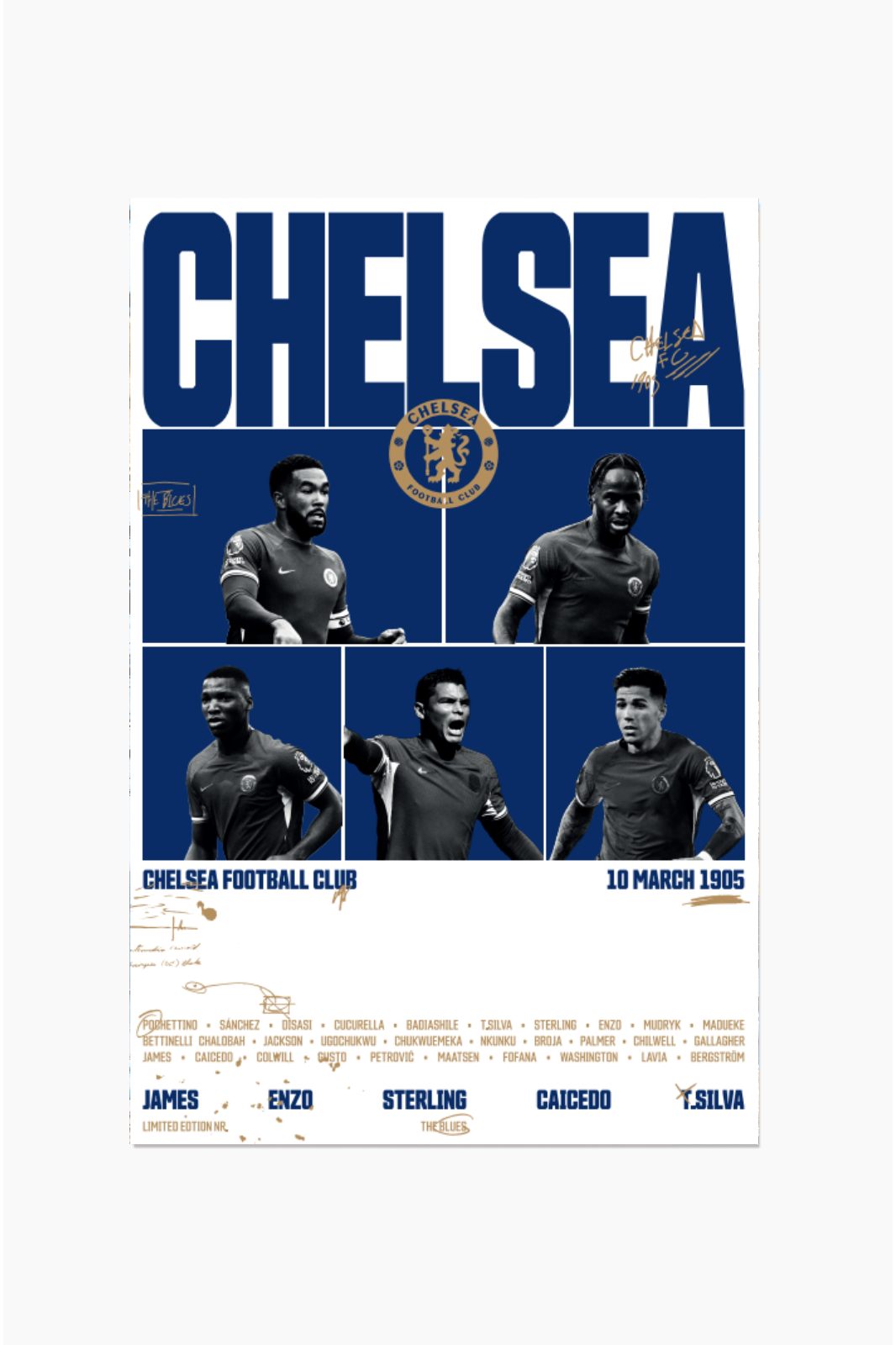 Chelsea FC - Collectible Print White limited to 999