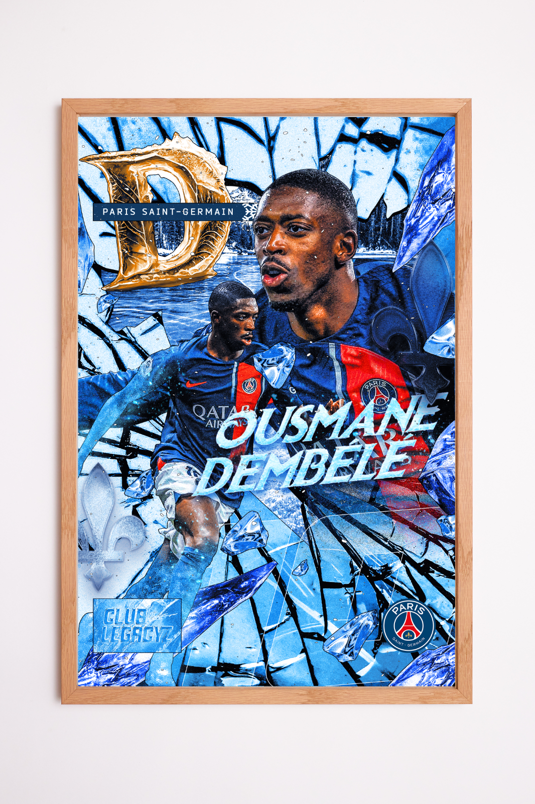 Paris Saint-Germain - Ousmane Dembélé Frozen Poster limited to 100