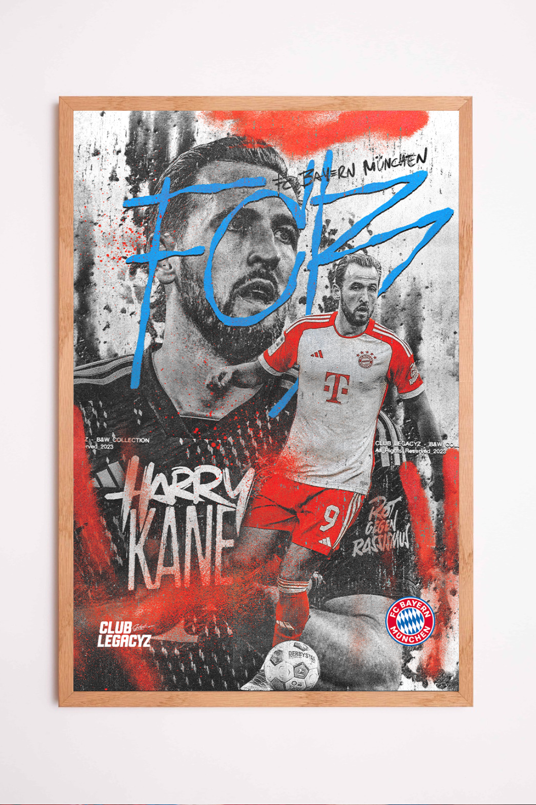 FC Bayern München - Harry Kane Black & White Poster limited to 100