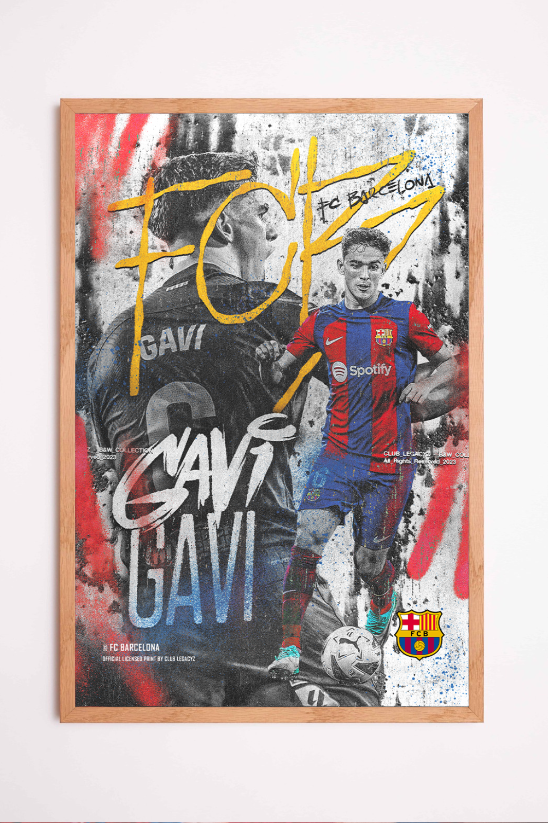 FC Barcelona - Gavi Black & White Poster limited to 100