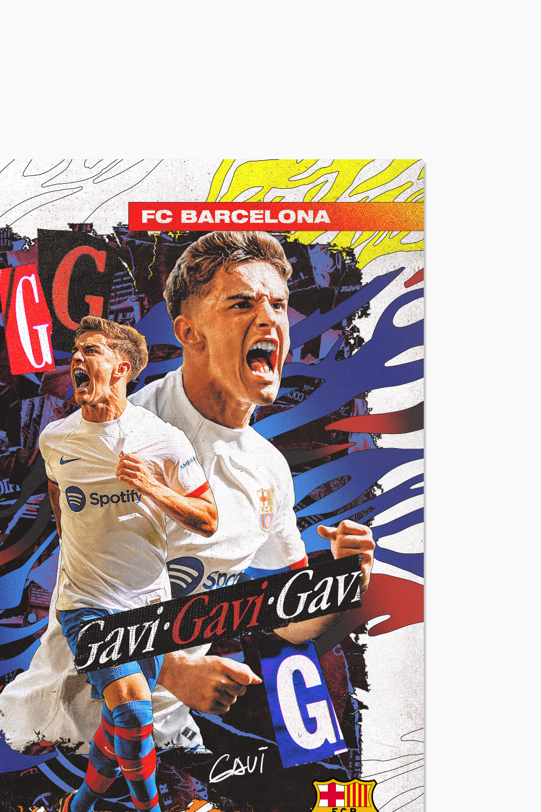 FC Barcelona - Poster Gavi 999 exemplaires