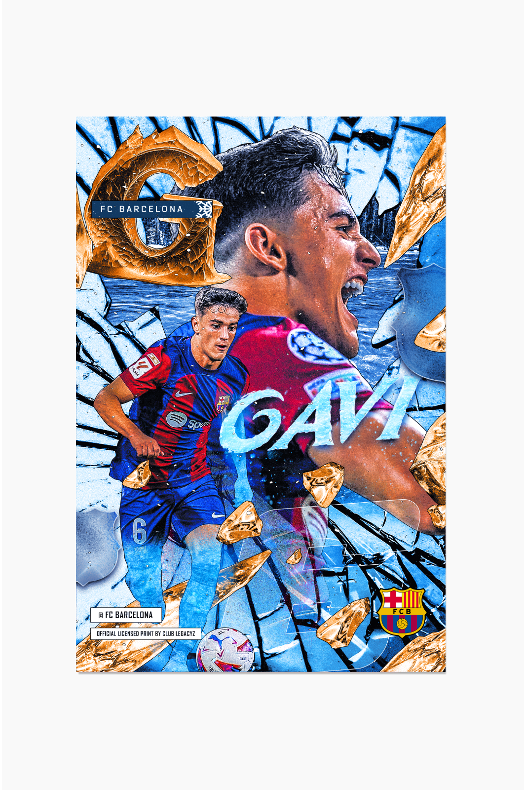 FC Barcelona - Póster Frozen Gavi Frozen 100 ejemplares