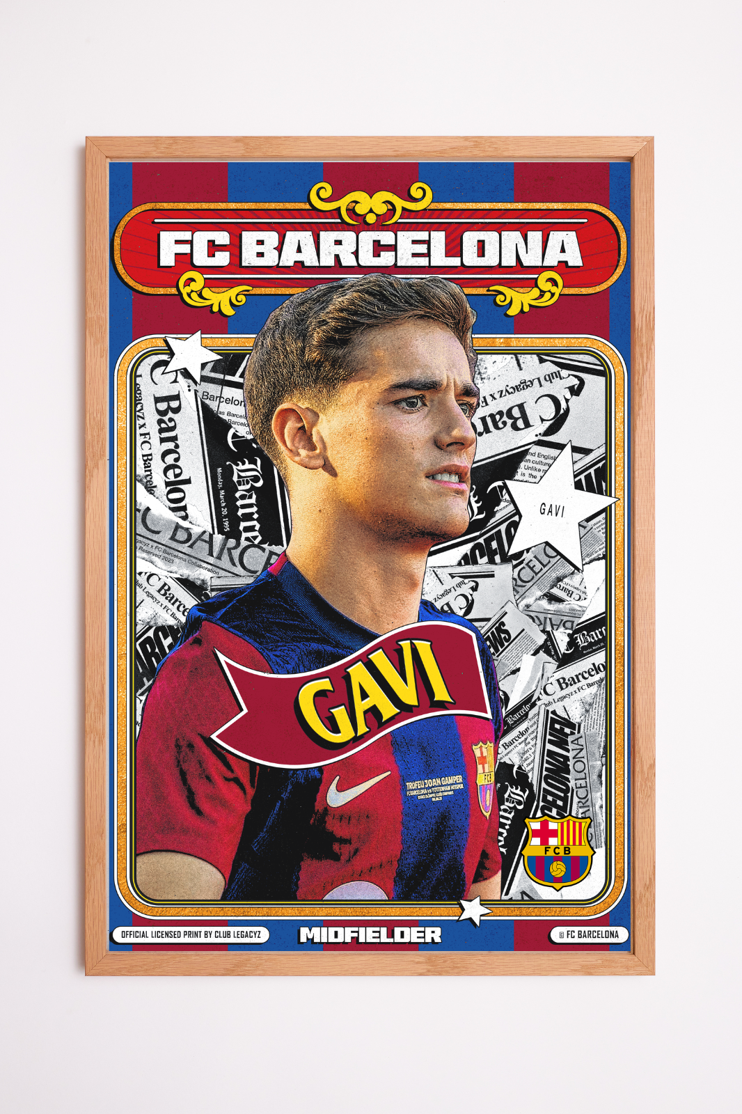 FC Barcelone - Poster Retro Gavi 100 exemplaires