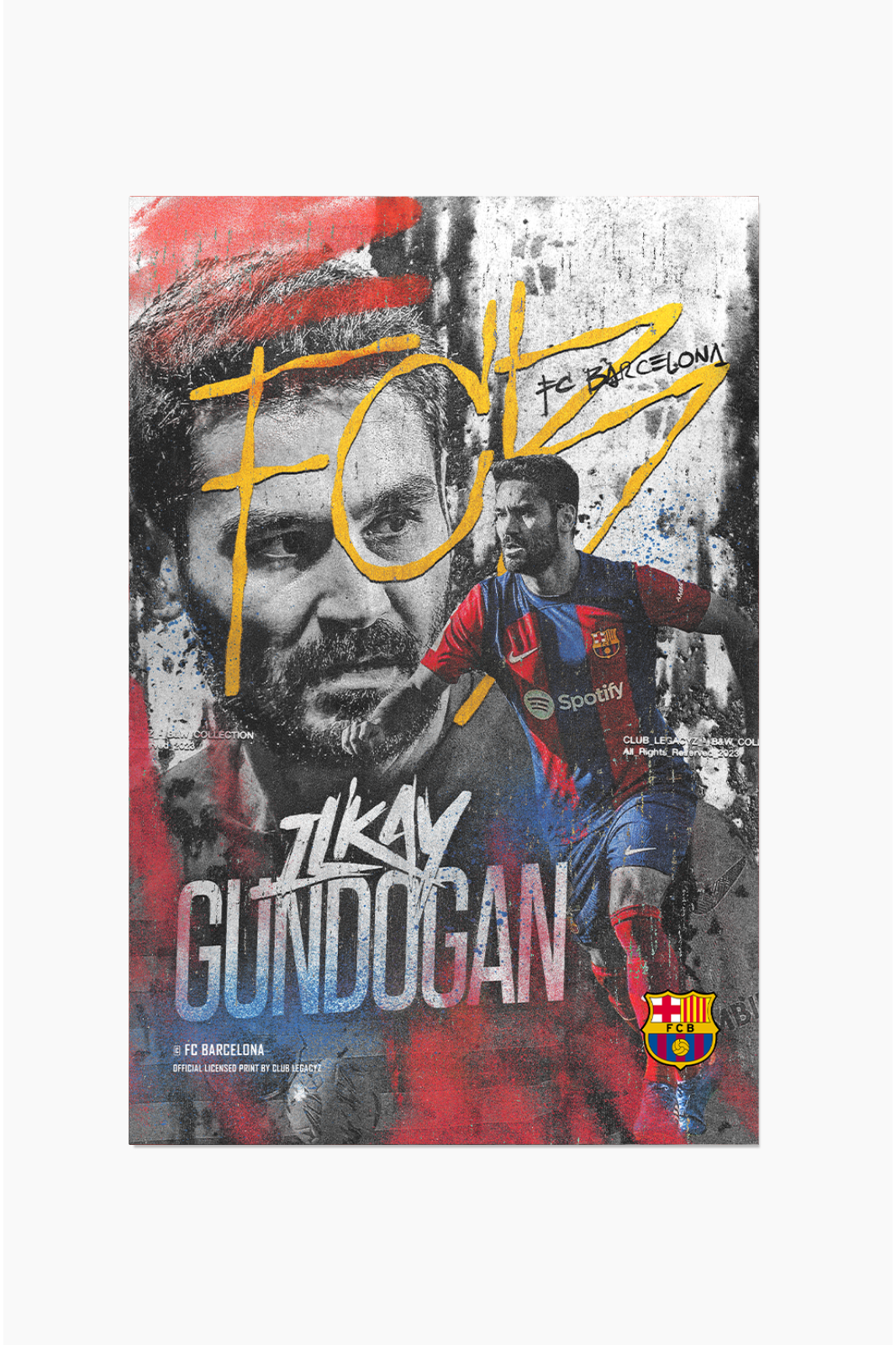 FC Barcelona - İlkay Gündogan Black & White poster limited to 100