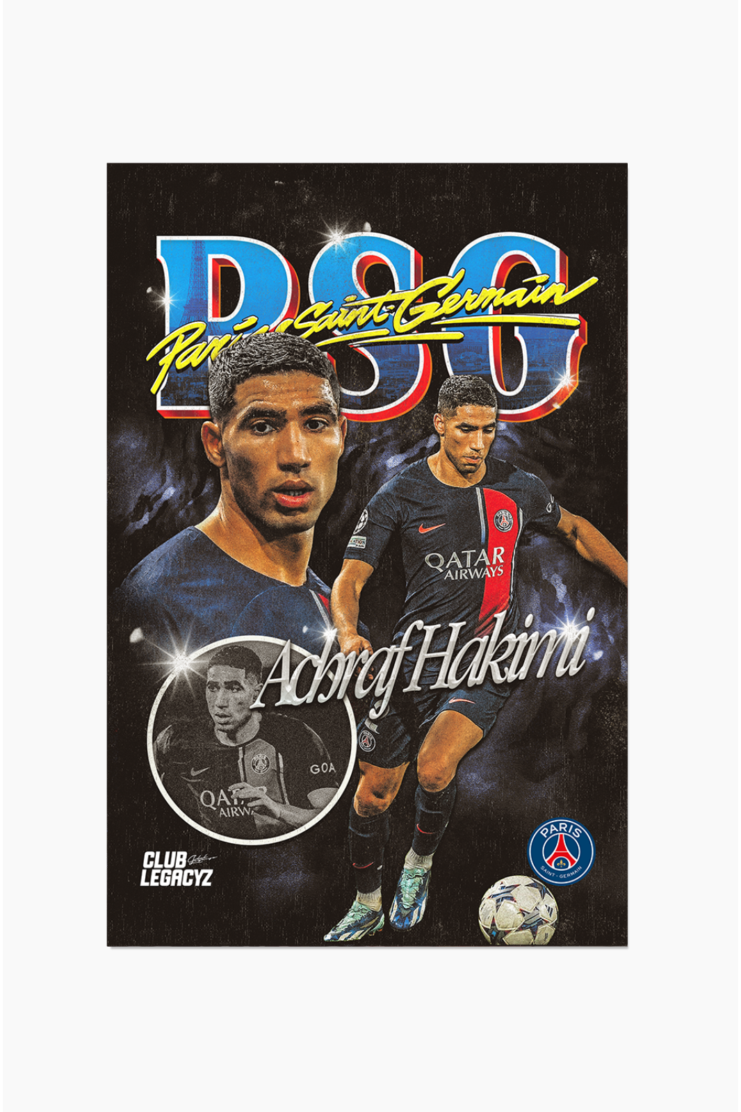 Paris Saint-Germain - Poster Bootleg Achraf Hakimi Bootleg 100 exemplaires