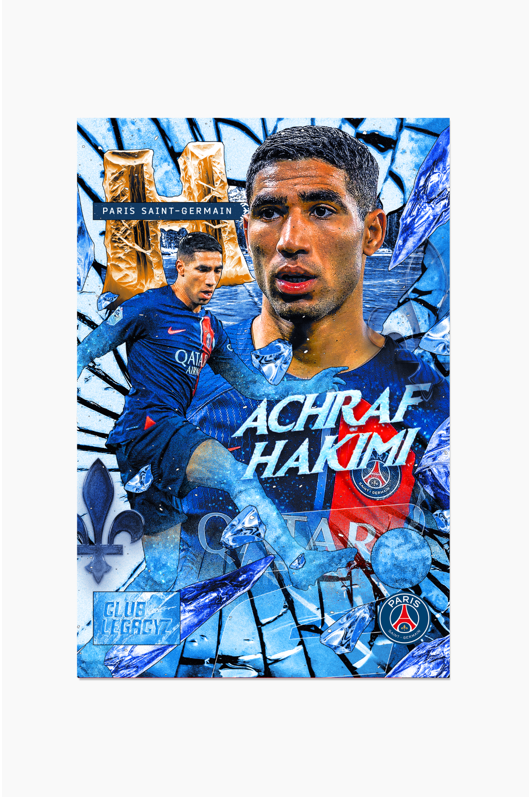 PSG - Poster Frozen Hachraf Hakimi 100 exemplaires