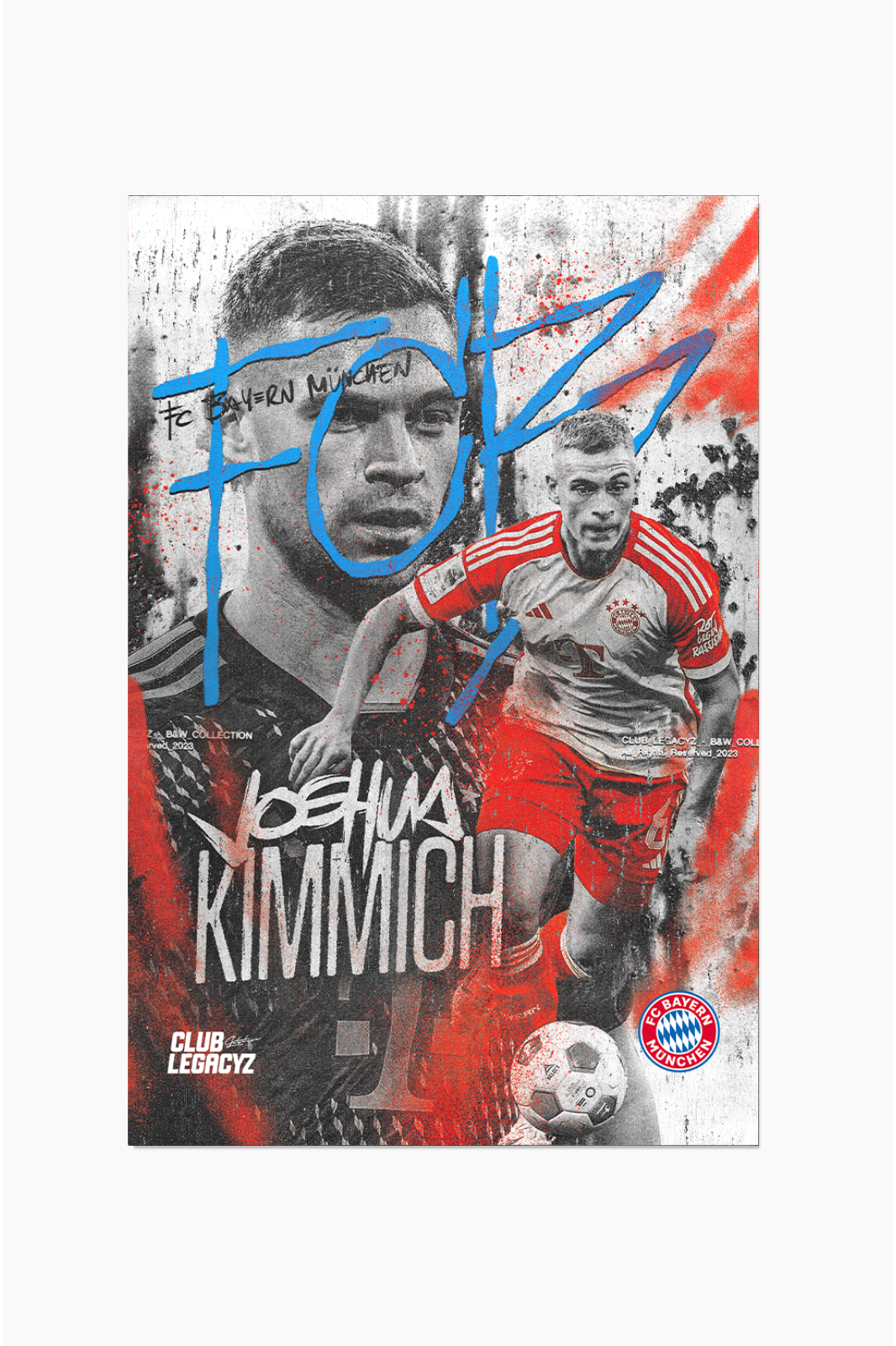 FC Bayern Munich - Póster Black & White Joshua Kimmich 100 ejemplares