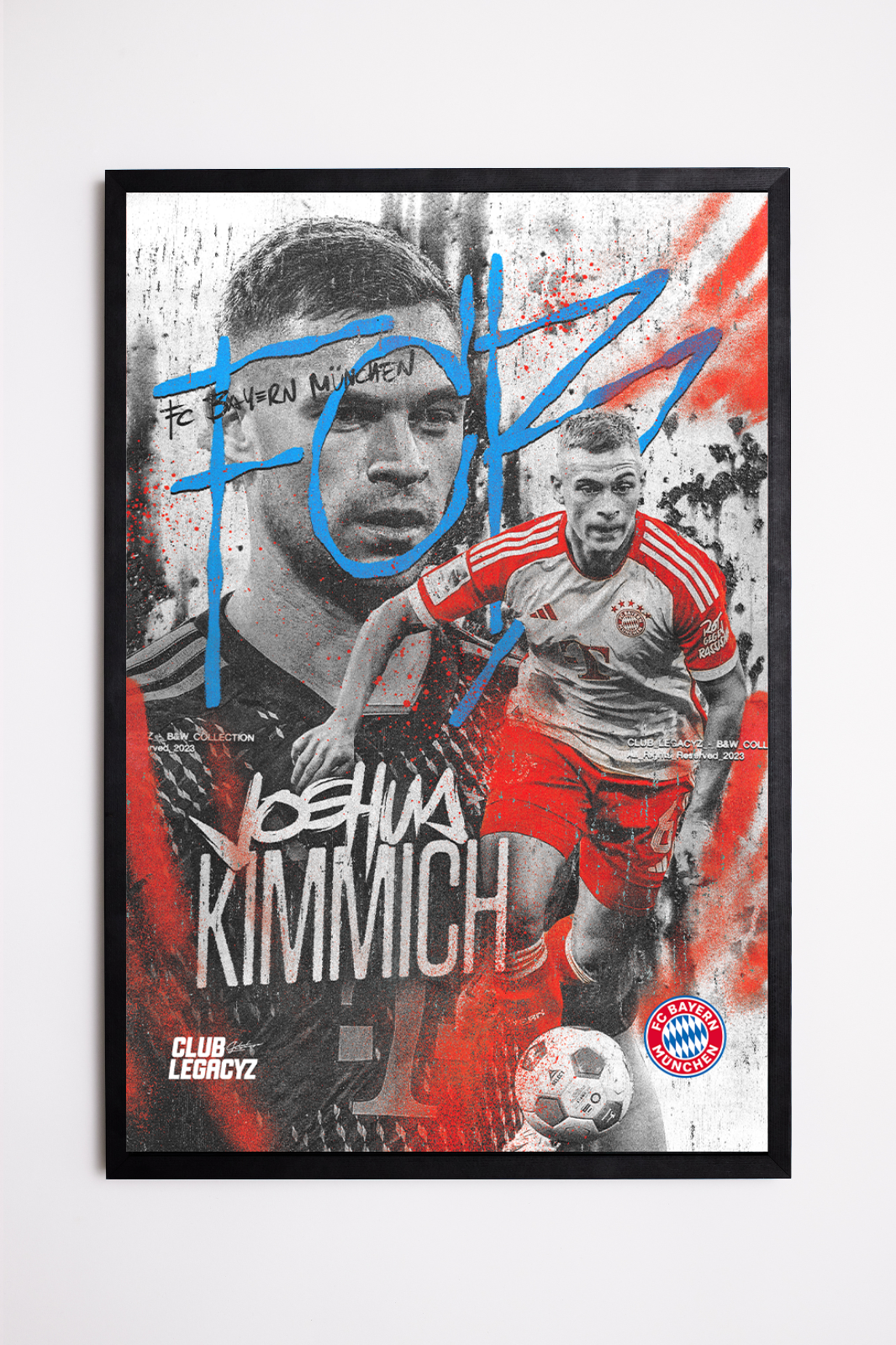 FC Bayern Munich - Poster Black & White Joshua Kimmich 100 exemplaires