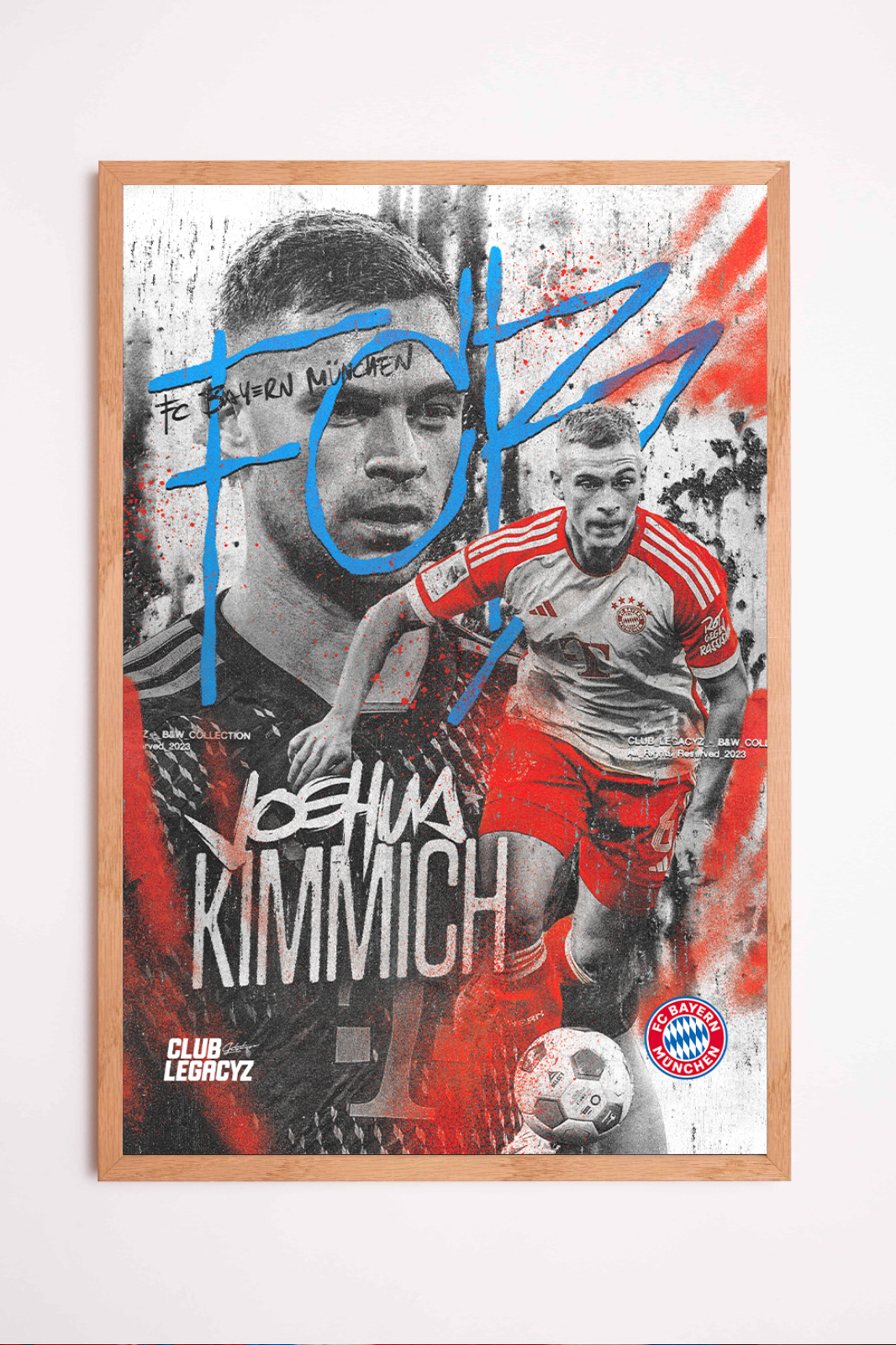 FC Bayern Munich - Poster Black & White Joshua Kimmich 100 exemplaires