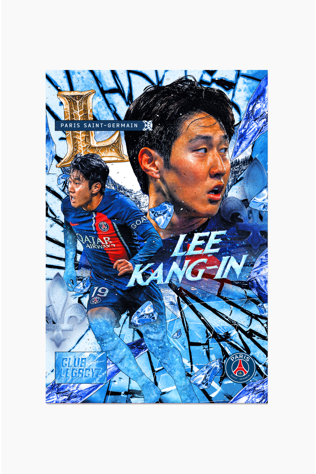 PSG - Poster Frozen Lee Kang-in 100 exemplaires