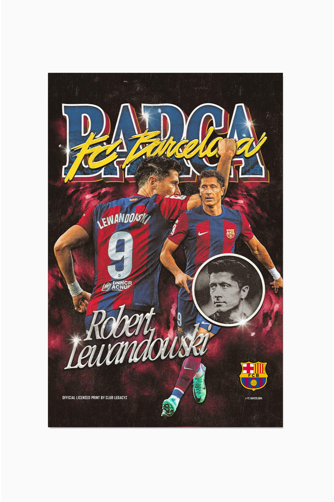 FC Barcelone - Poster Bootleg Robert Lewandowski 100 exemplaires