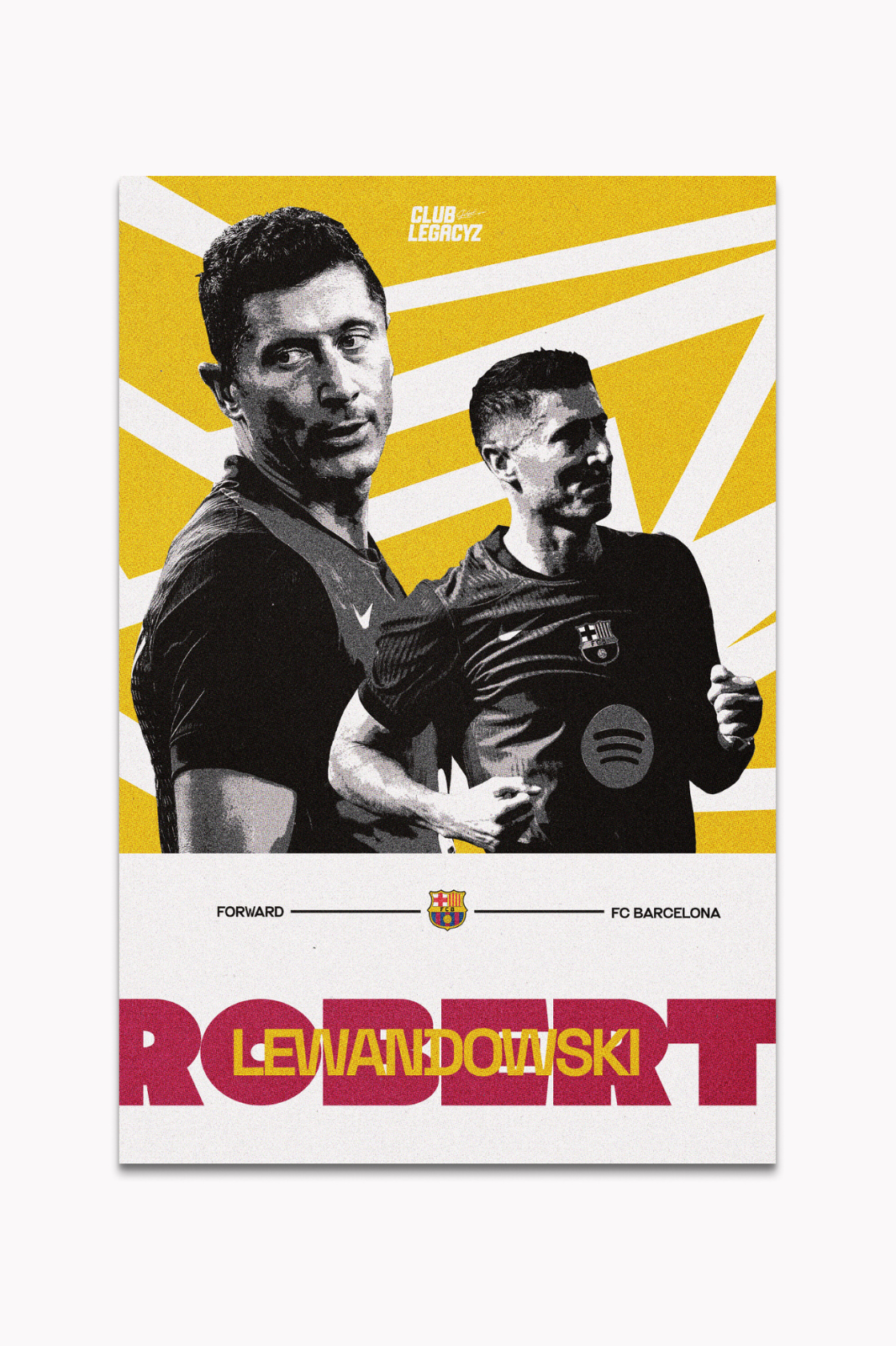 FC Barcelona - Robert Lewandowski Metal Poster limited to 100