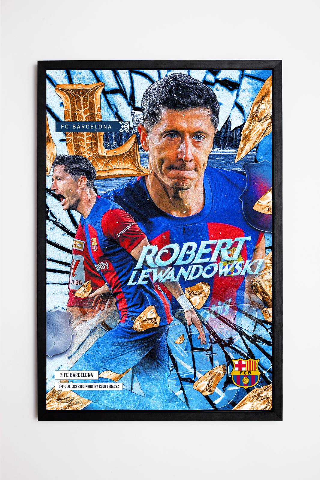 FC Barcelona - Póster Frozen Robert Lewandowski 100 ejemplares