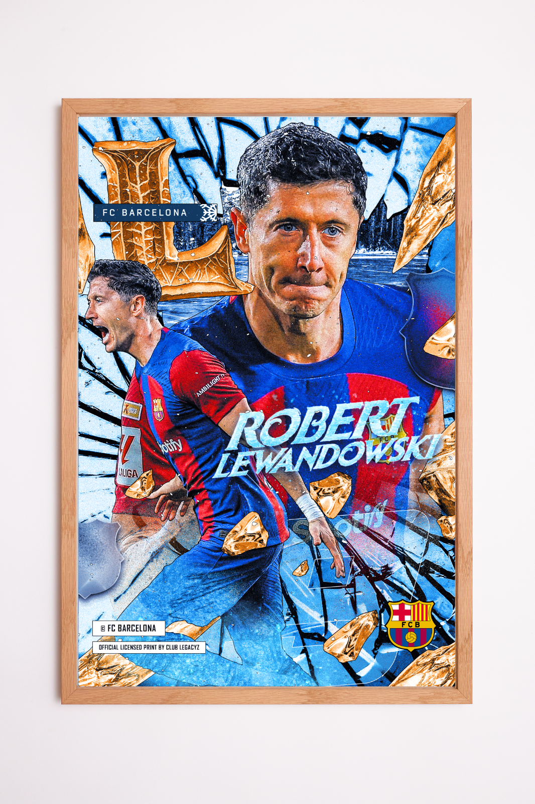 FC Barcelona - Robert Lewandowski Frozen Poster limited to 100