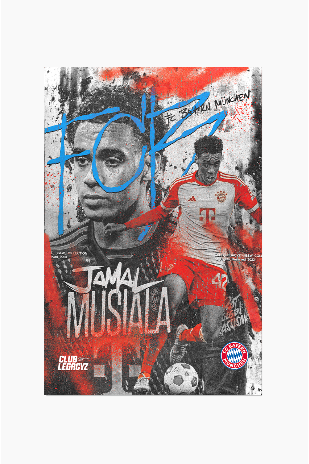FC Bayern Munich - Póster Black & White Jamal Musiala 100 ejemplares