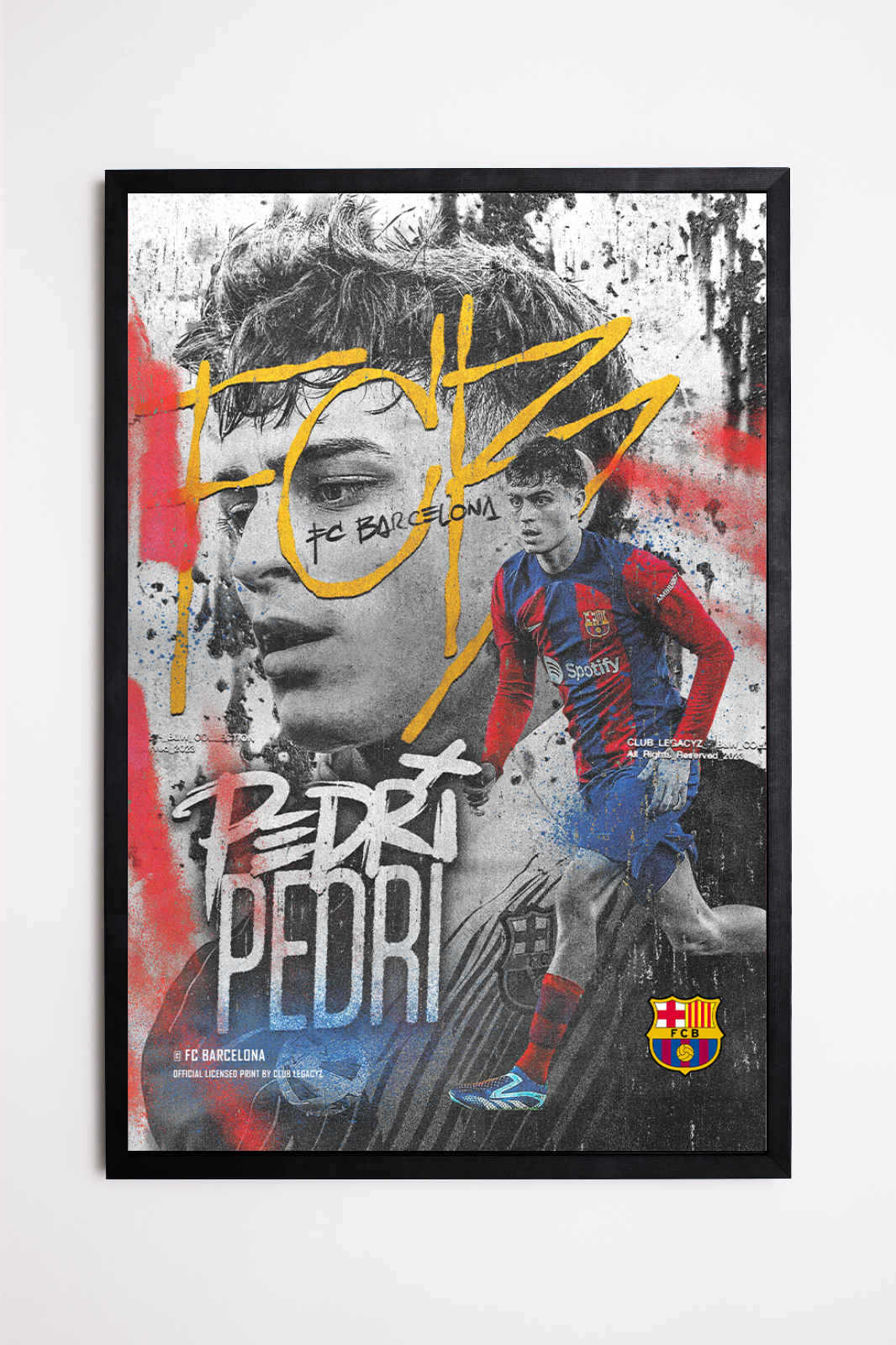 FC Barcelona - Póster Black & White Pedri 100 ejemplares