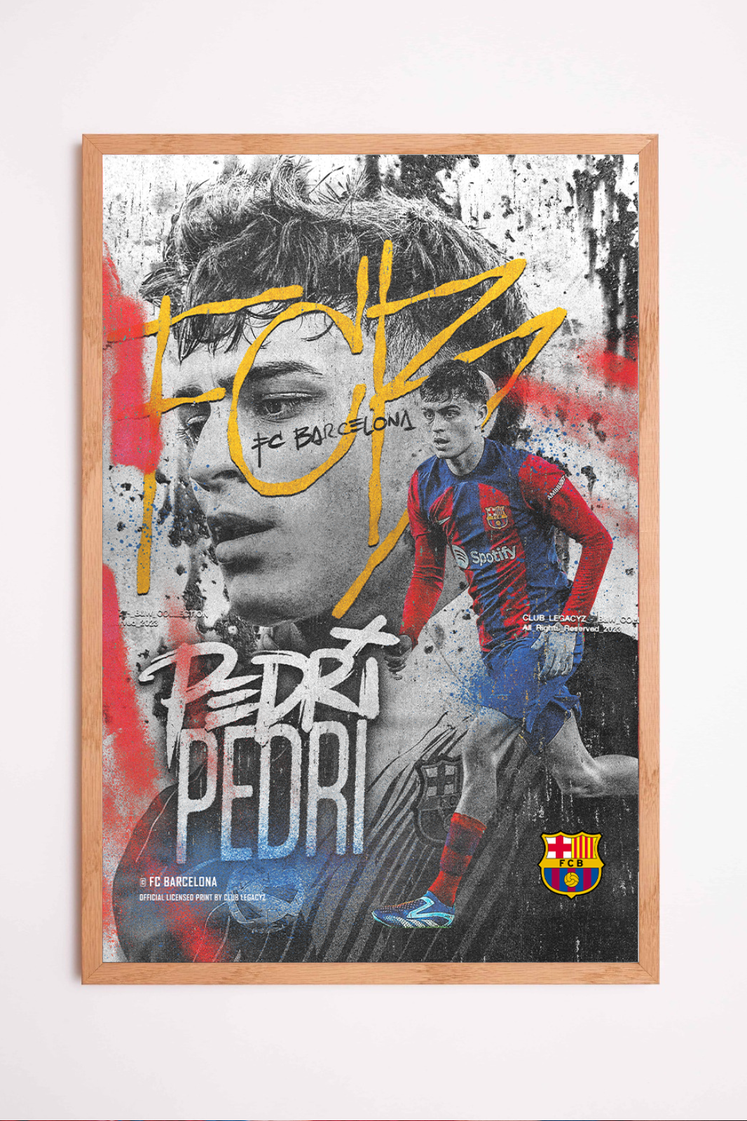 FC Barcelona - Póster Black & White Pedri 100 ejemplares