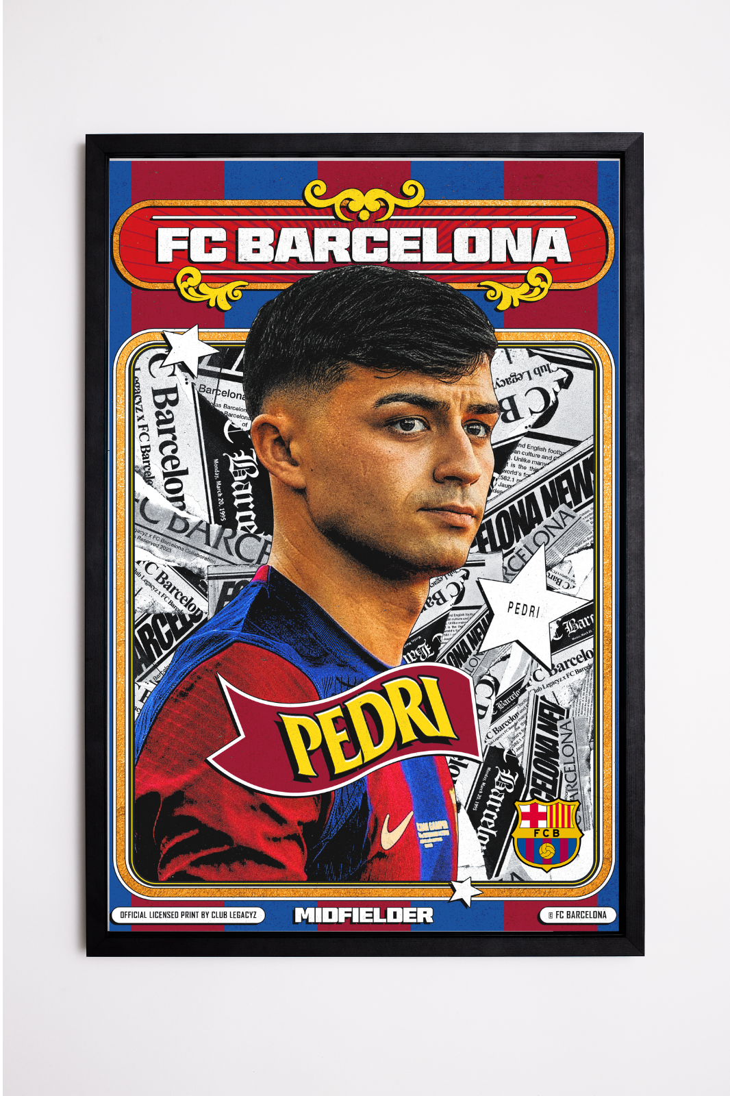 FC Barcelone - Poster Retro Pedri 100 exemplaires