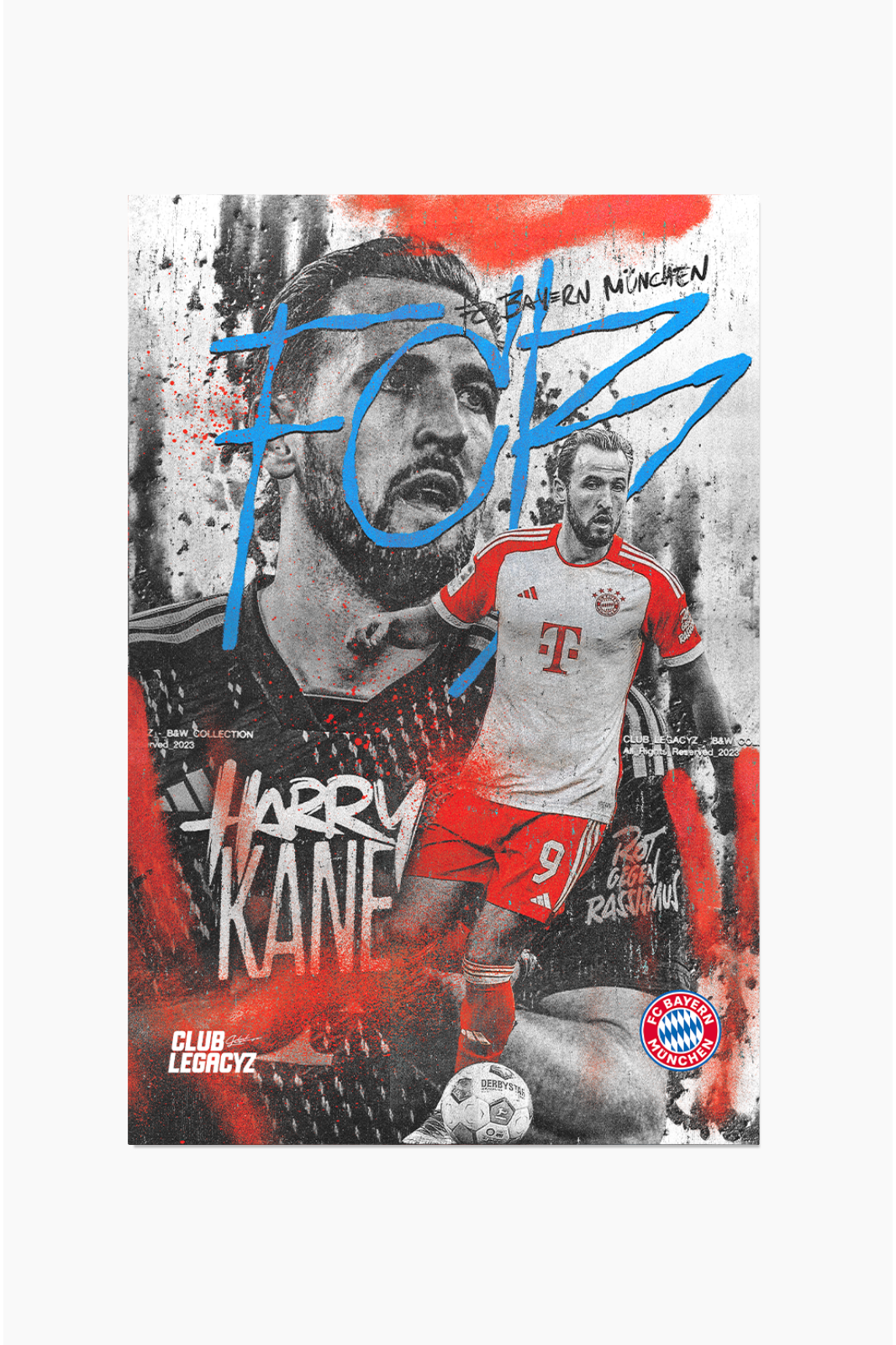 FC Bayern Munich - Poster Black & White Harry Kane 100 exemplaires