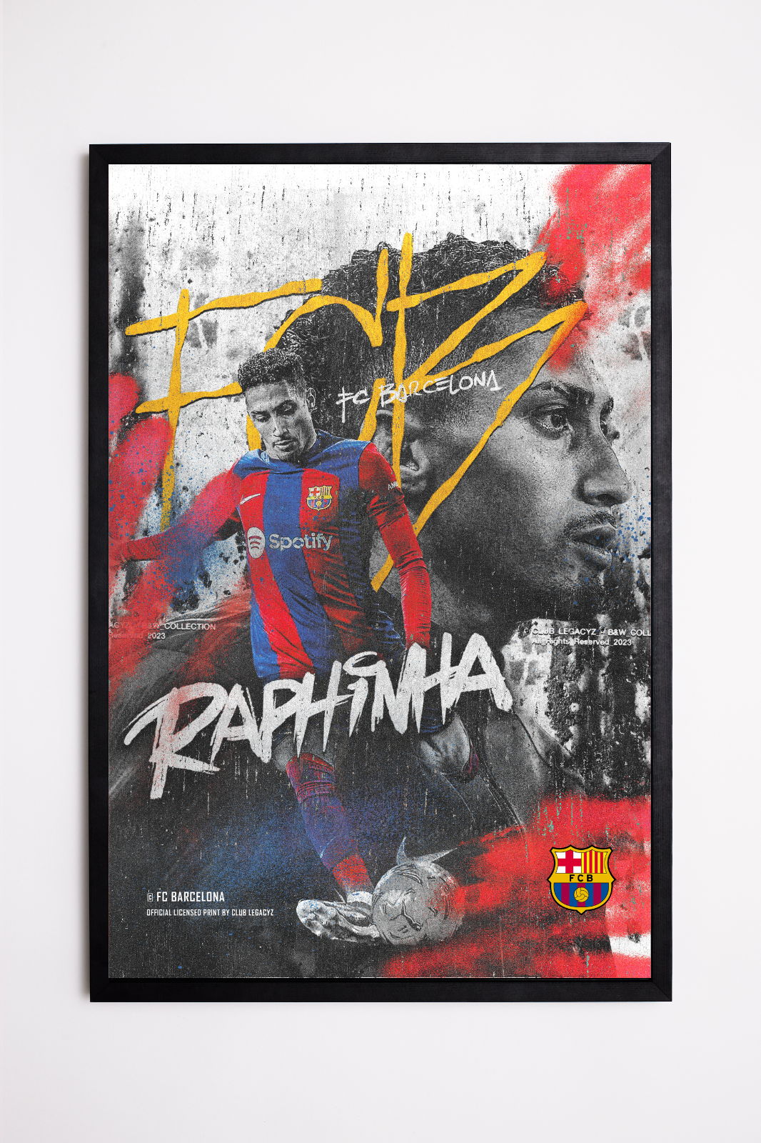 FC Barcelona - Raphinha Black & White Poster limited to 100