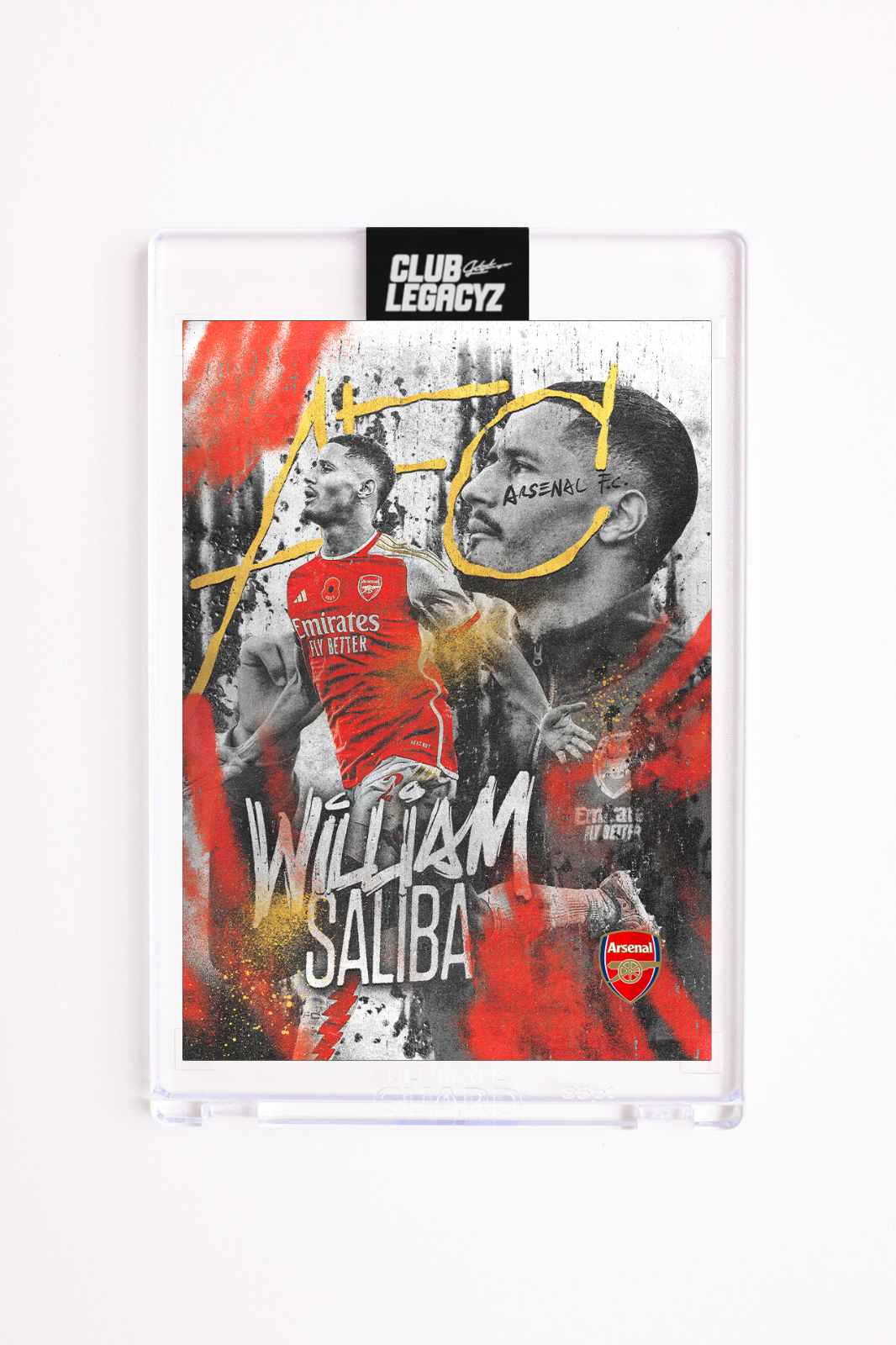 Arsenal FC - William Saliba Black & White Icon limited to 100
