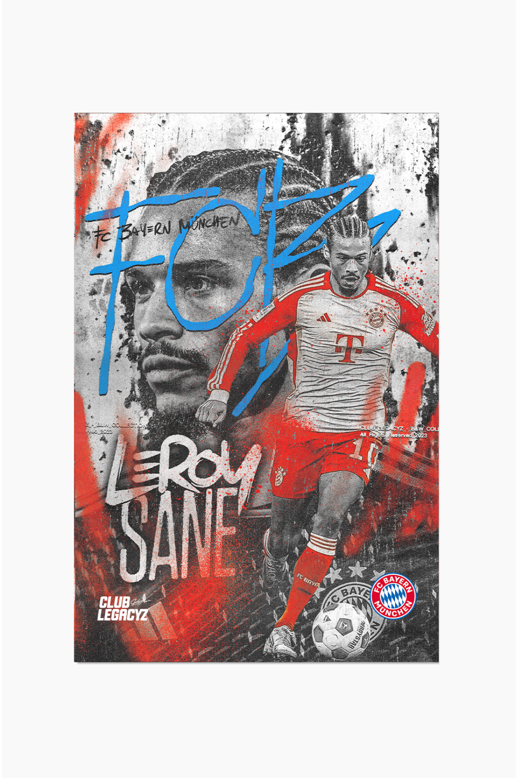 FC Bayern Munich - Poster Black & White Leroy Sané 100 exemplaires