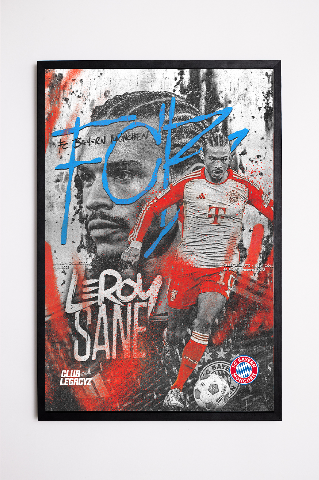 FC Bayern München - Leroy Sané Black & White Poster limited to 100