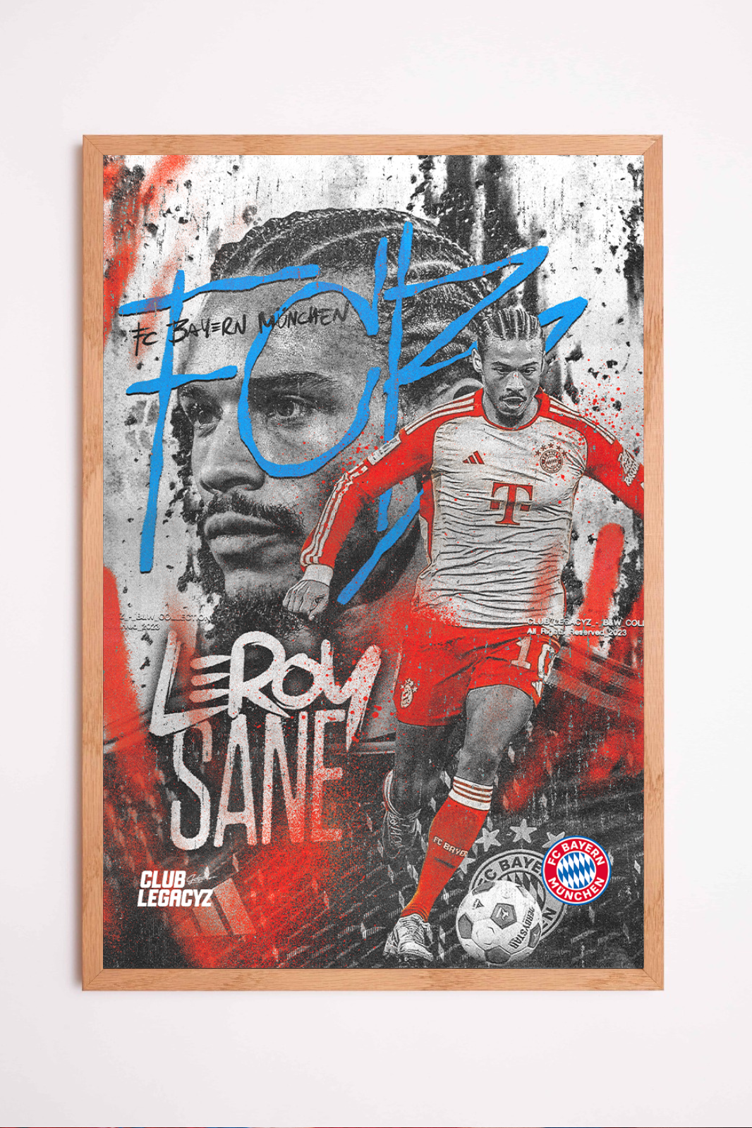 FC Bayern München - Leroy Sané Black & White Poster limited to 100