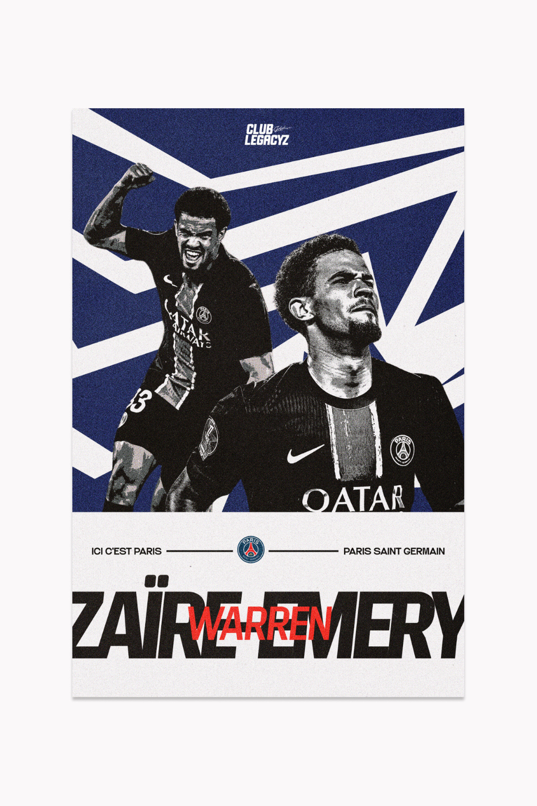 Paris Saint-Germain - Póster Warren Zaïre-Emery 999 ejemplares