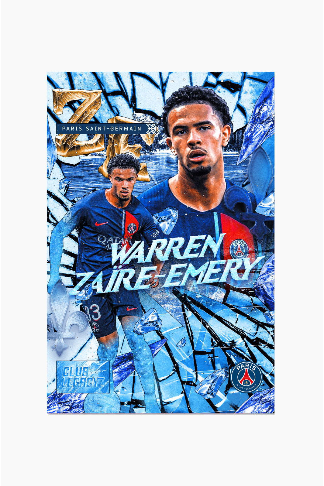 PSG - Poster Frozen Warren Zaïre-Emery 100 exemplaires