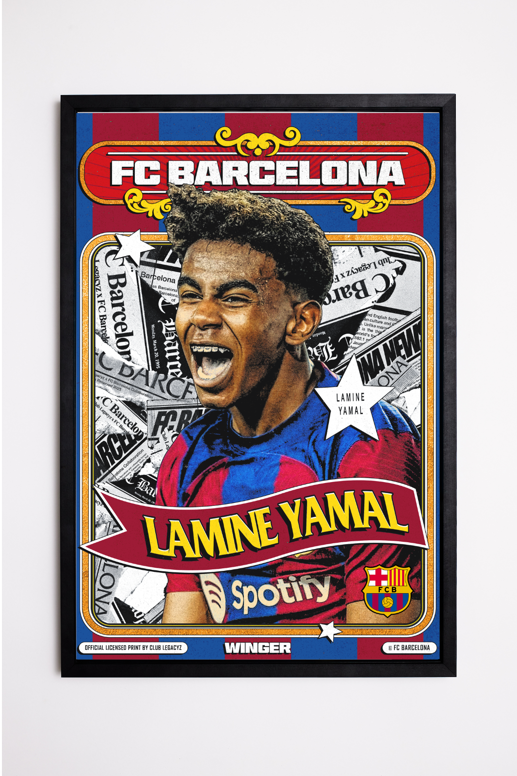 FC Barcelone - Poster Retro Lamine Yamal 100 exemplaires