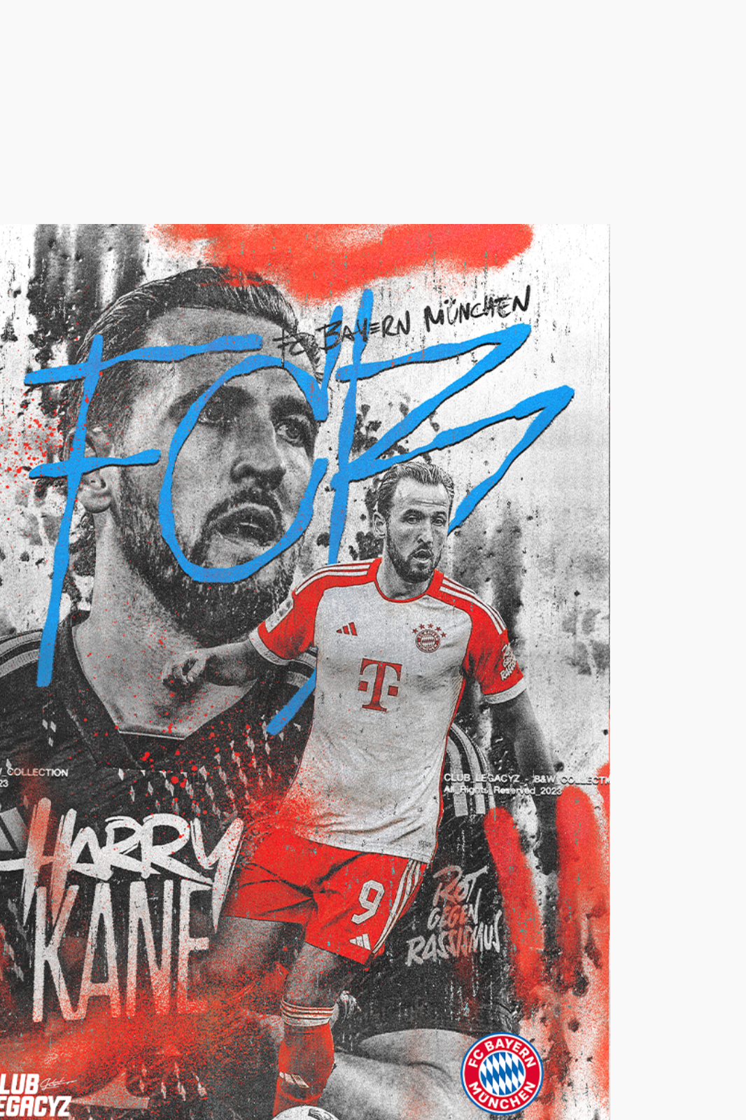 FC Bayern München - Harry Kane Black & White Poster limited to 100
