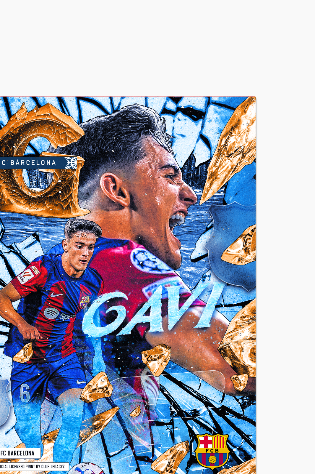 FC Barcelona - Gavi Frozen Poster limited to 100