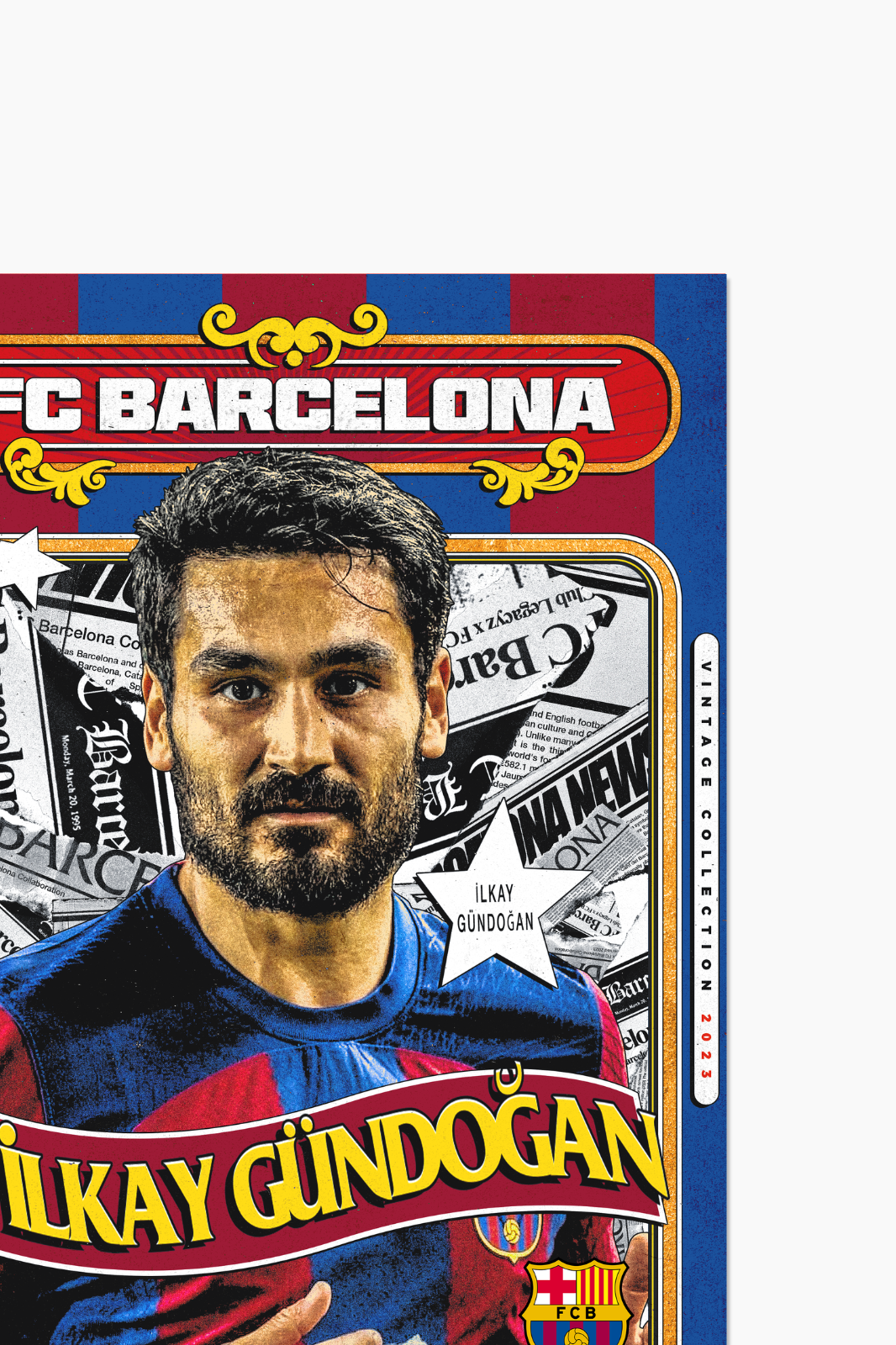 FC Barcelone - Poster Retro İlkay Gündogan 100 exemplaires